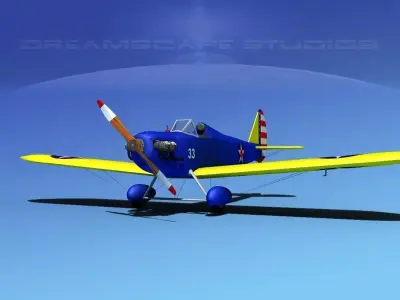 Flybaby airplane flying in sky 3D model