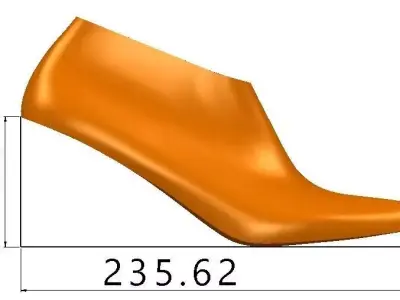 75mm Heel Last Low-poly 3D model