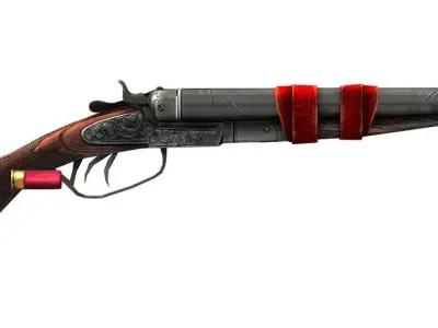 Double Barrel Shotgun 1 Low-poly 3D model