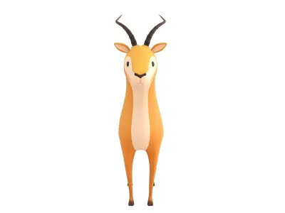 Cartoon Antelope 3D model