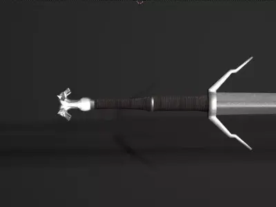 Geralts silver sword Low-poly 3D model