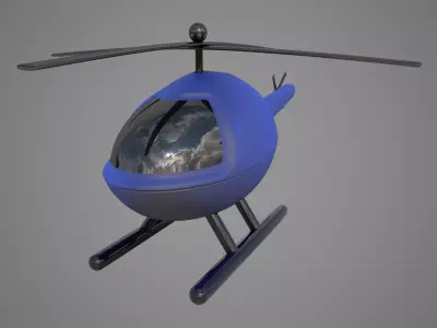 Plastic Toy Helicopter Low-poly 3D model