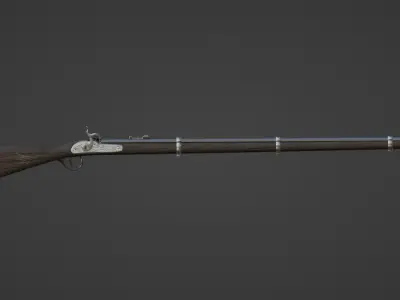 1853 Enfield Target Percussion Musket Low-poly 3D model