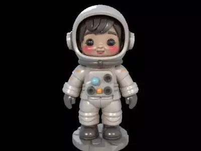 Lunar Explorer Space Themed Astronaut Doll 3D print model
