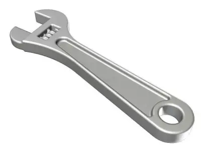Fabulous Steel Wrench Low-poly 3D model