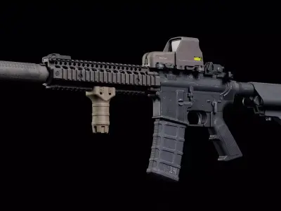 M4 Block II CQBR Low-poly 3D model