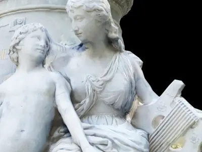 Goethe monument sculpture stone Berlin Low-poly 3D model