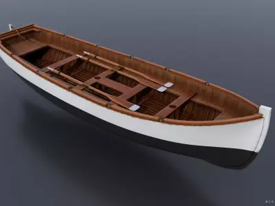 WW2 Italian 8m60cm Lifeboat Low-poly 3D model