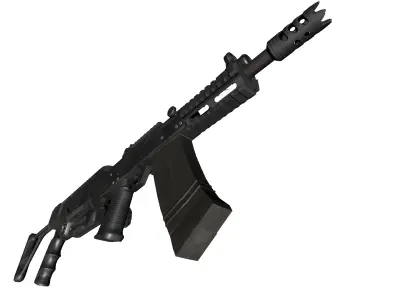 40-Cornershot-Saiga12-gun model 3d game ready model Low-poly 3D model
