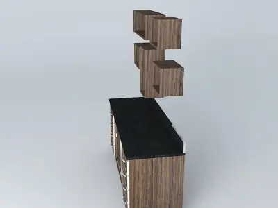 Kit132 Desk and wall niches by Alex Marques Free 3D model