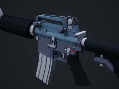 Stylized M4A1 Rifle - Low Poly Mobile Ready Low-poly 3D model