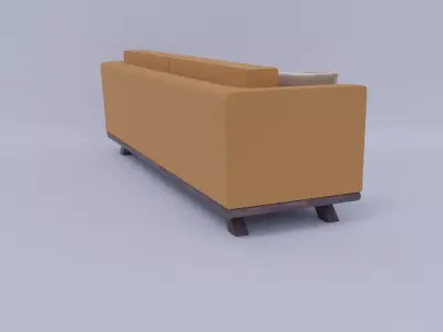 Elegant Curved Green Armchair for Interior Design Free low-poly 3D model