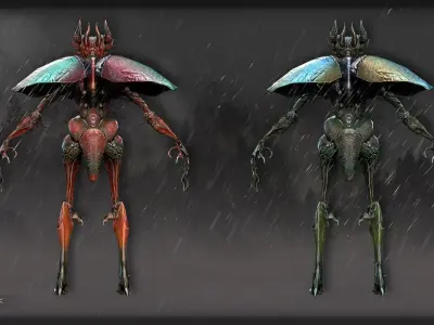 Lizard - Demon Beetle Low-poly 3D model