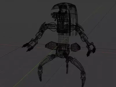 stars Wars droidka low poly Low-poly 3D model