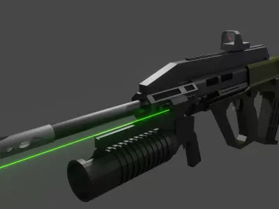 Custom AUG Low Poly Free 3D model