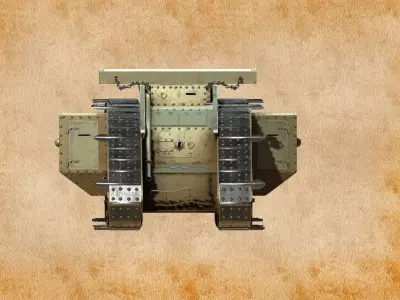 World War 1 Mark V tank Low-poly 3D model