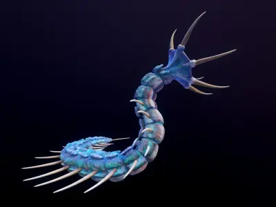 Giant Worm Low-poly 3D model