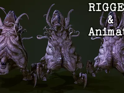 Lovecraftian god Low-poly 3D model