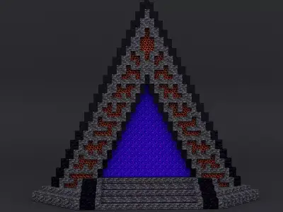 Minecraft Nether portal Free low-poly 3D model