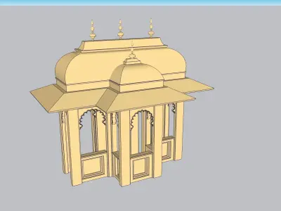 indian jodhpuri stone chatri dome 3D model