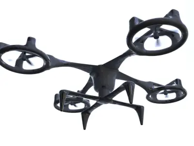 Drone 3D Model flying in air Low-poly 3D model
