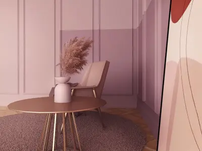 Pink Model Design Furniture Set 3D model