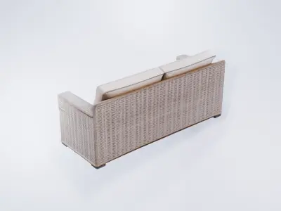 Low Poly 2-Seater Outdoor Sofa - Terrace and Garden  3D model