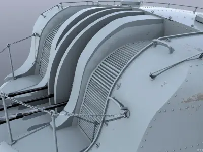 Japanese Type 96 AA gun - 1941 Low-poly 3D model