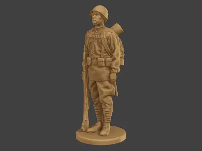 Russian soldier ww2 R1 000 Free 3D print model