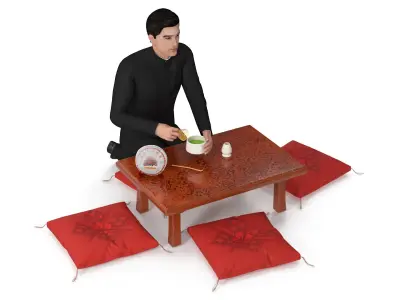 Man Having Tea Ceremony 3D model