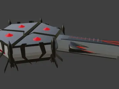 Spaceship  Aircraft Low-poly 3D model