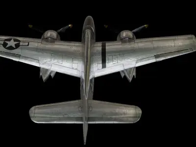 Grumman F7F Tigercat Low-poly 3D model