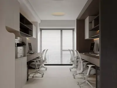  Office interior scene 03 3D model