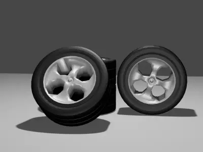 Car wheels 3D Free low-poly 3D model