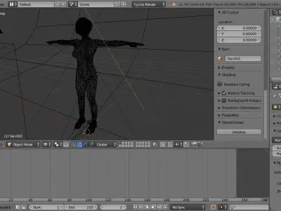 Female sci-fi character Low-poly 3D model