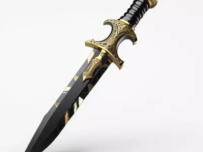 Obsidian Ceremonial Dagger 3D Model 3D model
