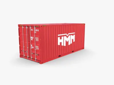 20ft Shipping Container HMM v2 3D model
