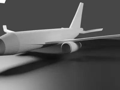 Kontainer and a plane Low-poly 3D model
