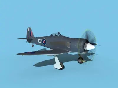 Hawker Sea Fury V11 Royal Australian Navy 3D model