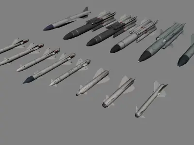 USSR rockets pack Low-poly 3D model