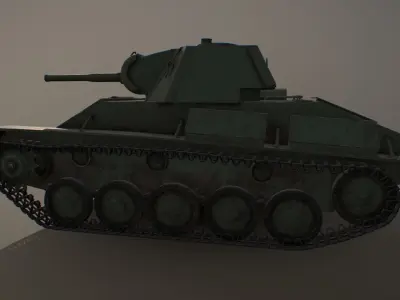 Soviet light tank T-70 low poly Low-poly 3D model