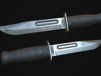 KA-BAR knife Low-poly 3D model