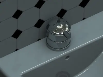 Sink bathroom with tiles Free 3D model