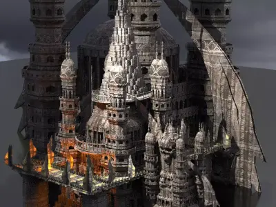 Jinn Temple monoliths 3D model