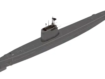 Modern Military Submarine 3D model