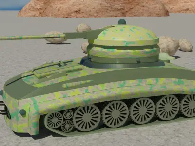 Tank 3D model textured 3D model