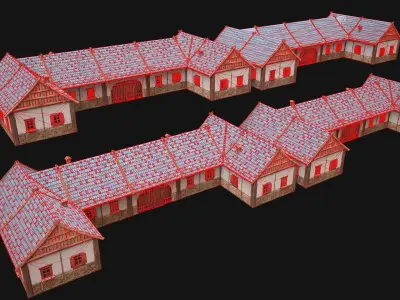 Medieval House 3 Residence Low-poly 3D model