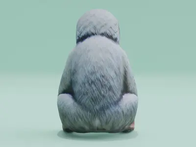 Monkey Japanese Snow Toy Low High Poly Low-poly 3D model