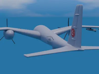 military drone Low-poly 3D model