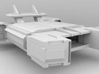 Cargo space ship Low-poly 3D model